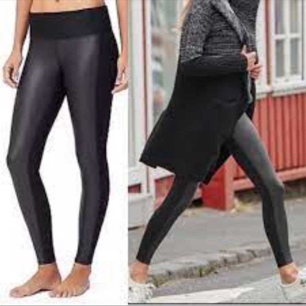 Athleta Faux leather front leggings